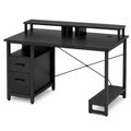 Scrivania in legno e metallo nero con cassetti 120x60x75 cm