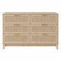 Cassettiera in legno con 6 cassetti beige