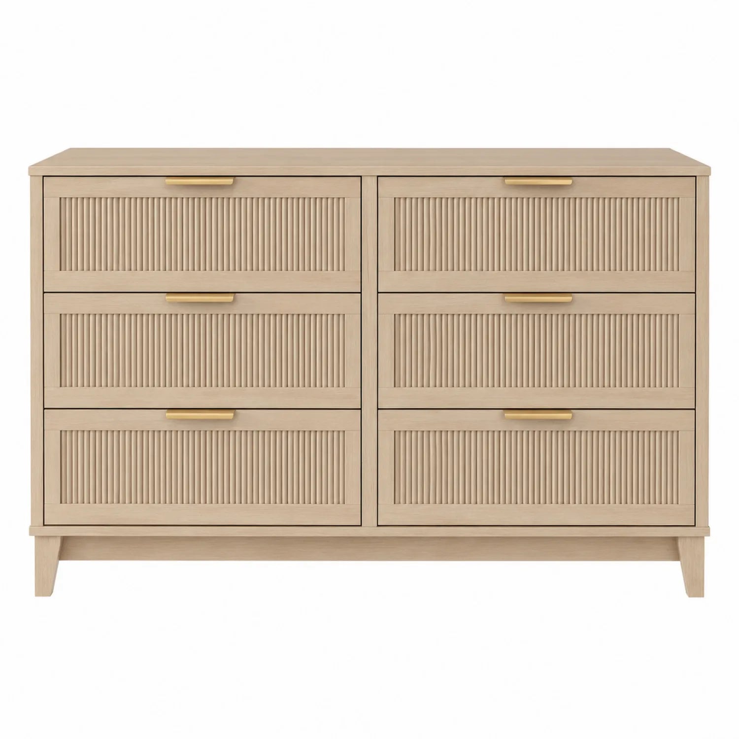 Cassettiera in legno con 6 cassetti beige