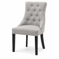 Sedia in Tessuto Grigio con Gambe in Legno