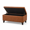 Contenitore Rettangolare in Pelle Sintetica Marrone 120x40x45 cm