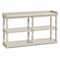 Consolle con Ripiani in Legno Massello Bianco 120x40x75 cm