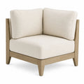 Poltrona ad Angolo in Legno e Tessuto Beige 75x75x85 cm