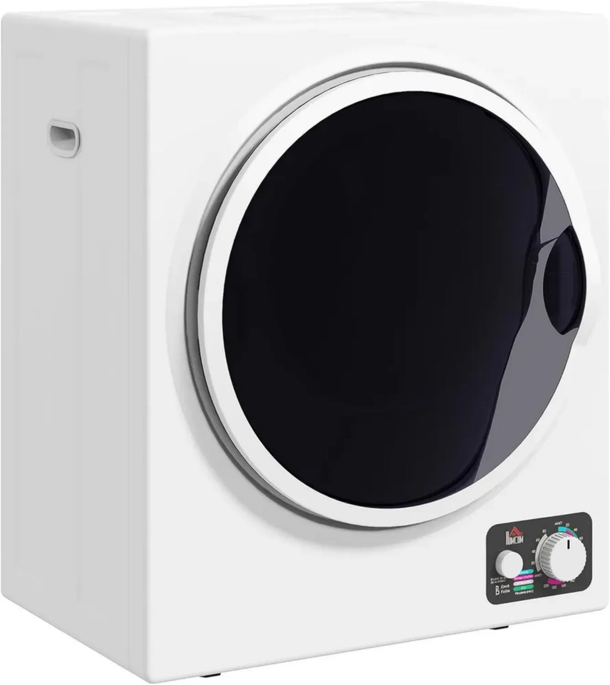 Asciugatrice Compatta HOMCOM 4kg con 4 Programmi, 850W, Autonoma o da Parete, Sterilizzante, Tamburo Acciaio Inox