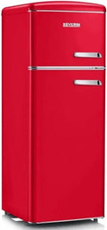 Frigorifero Retr¨° Doppia Porta Severin RKG 8890, 206L, Statico, Rosso, Apertura a Sinistra