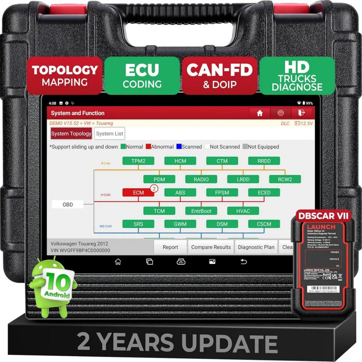 Tablet diagnostico Launch X431 V+ con OBD2 e aggiornamenti completi