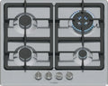 Bosch Serie 4 Piano Cottura a Gas, Wok ad Alta Potenza, Griglie Ghisa, Acciaio Inox, 60 cm