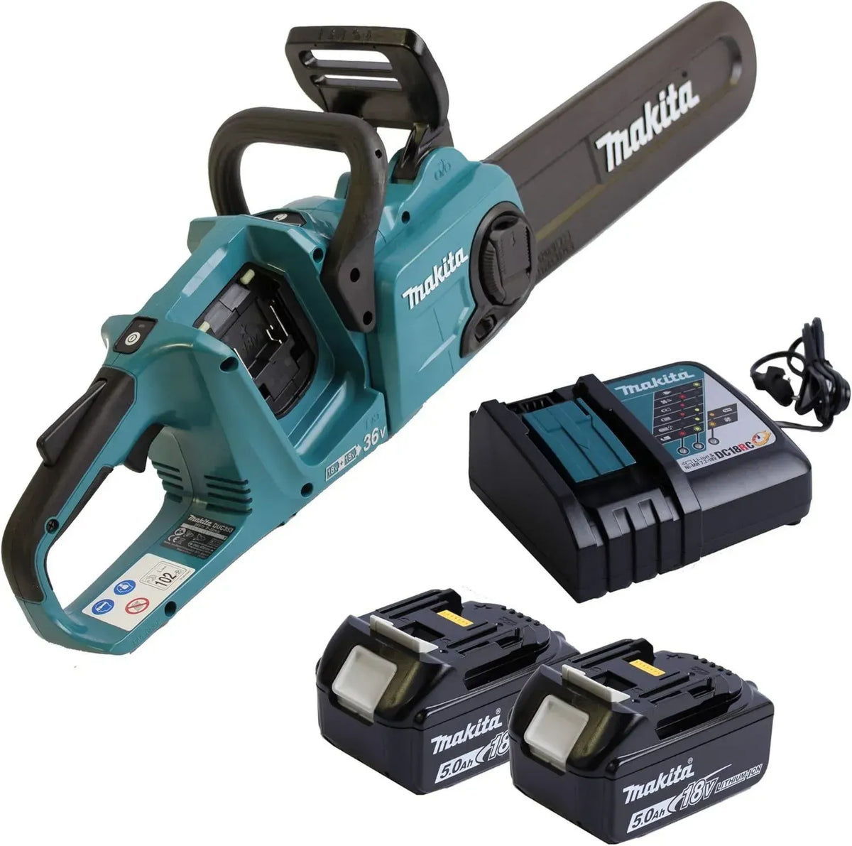 Motosega Makita DUC353Z, Batteria Doppia 18V agli Ioni di Litio