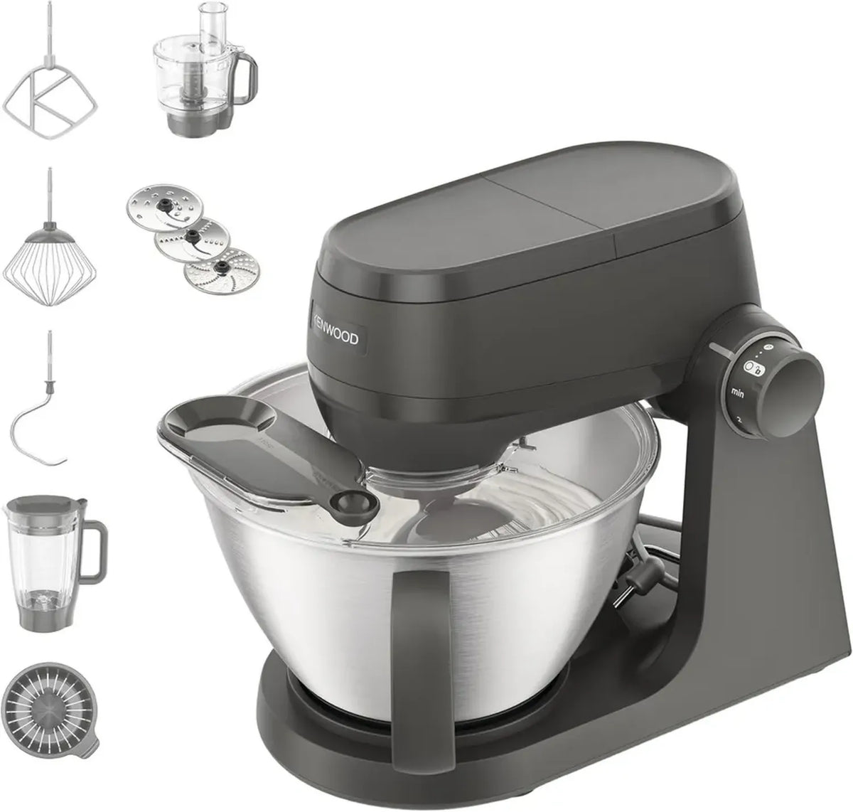 Kenwood Impastatrice Planetaria con Frullatore e Spremiagrumi, 1.7kg Impasto, Grigia