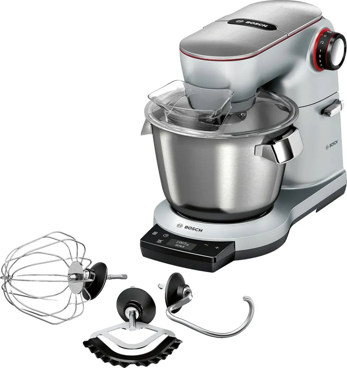 Impastatrice Bosch MUM9AX5S00 con Bilancia, 5.5L, 1500W, 8 Velocit¨¤, Argento