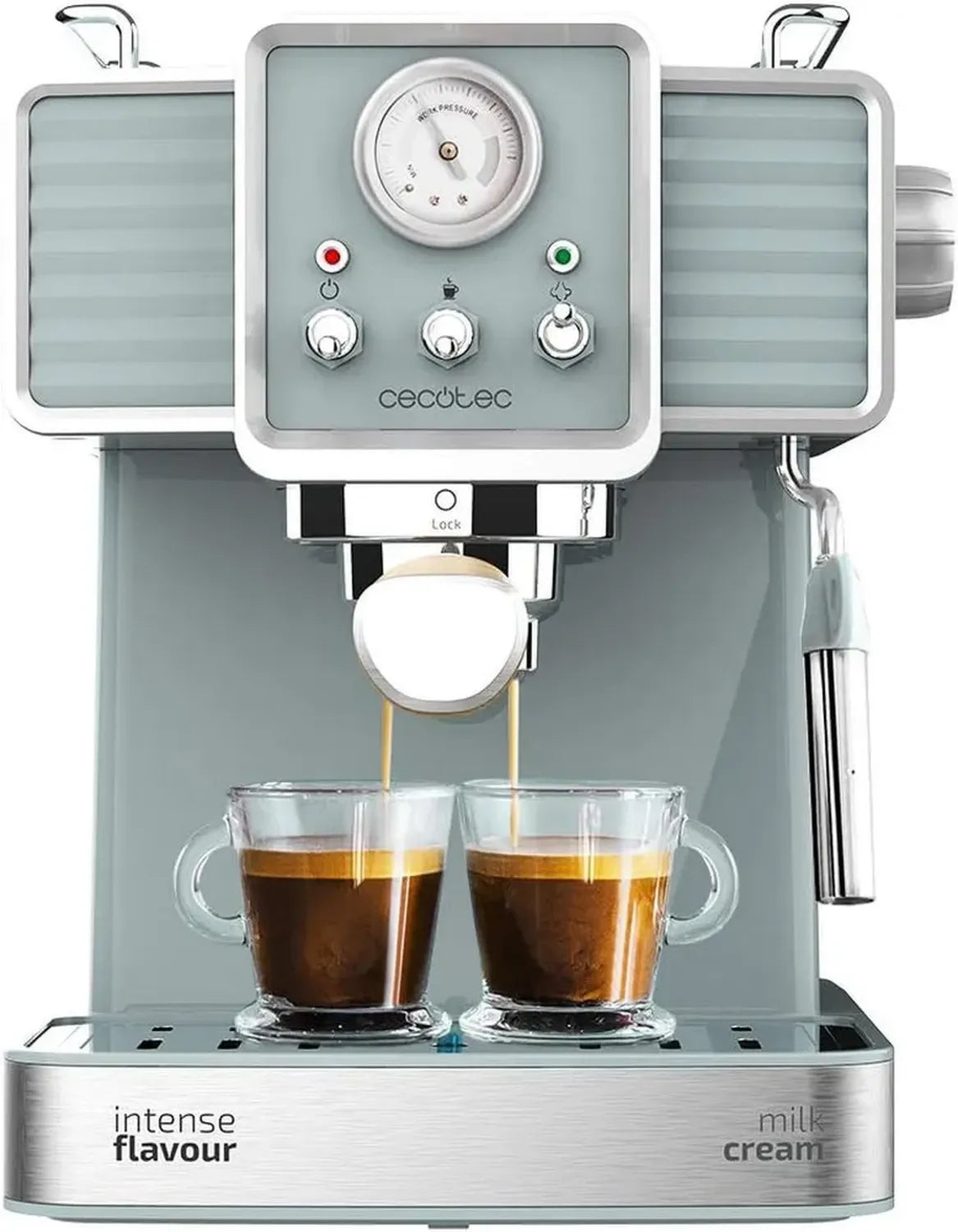 Macchina da Caff¨¨ Espresso Cecotec 20 Bar 1,5L Vintage con Vaporetto e Thermoblock