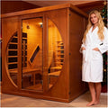 Cabina Sauna a Infrarossi in Cedro per 2 Persone con Riscaldatori Multipli e Audio Bluetooth
