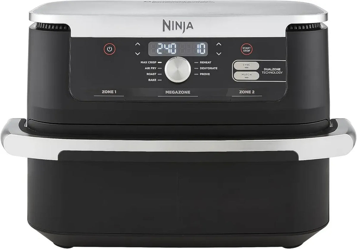Friggitrice ad Aria Ninja FlexDrawer 10.4L, Doppia Zona con Separatore, 7 Funzioni, Antiaderente, Lavabile in Lavastoviglie