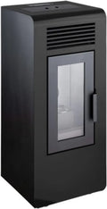 Stufa a Pellet Ventilata 7 kW Qlima, Fino a 58 m2, Rosso e Nero, Timer e Termostato