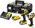 DeWalt Set Utensili Combo 18V DCD709 e DCF809 con 2 Batterie 2.0Ah