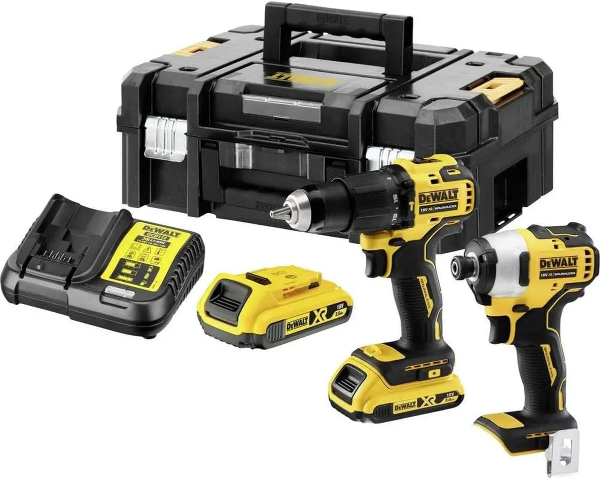 DeWalt Set Utensili Combo 18V DCD709 e DCF809 con 2 Batterie 2.0Ah