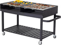 Griglia a Carbone Deluxe XL in Acciaio Inox con Paravento e Copertura