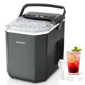 Macchina del Ghiaccio Compatta EUHOMY: 12KG/24H, Autopulente, 9 Cubetti in 6 Minuti, Nero con Accessori Completi