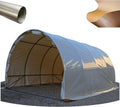 Box auto in acciaio con copertura in PVC avorio 4x8m