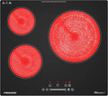 FIREGAS Piano Cottura Vetroceramica 59cm, 3 Zone, 5900W, 9 Livelli Potenza, Compatibile Tutte Le Pentole