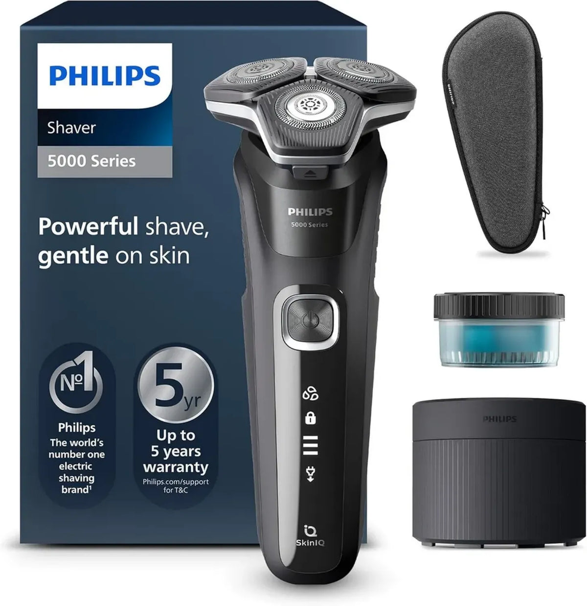 Rasoio Elettrico Philips Serie 5000, Utilizzo Bagnato e Asciutto, Modello S5898/50