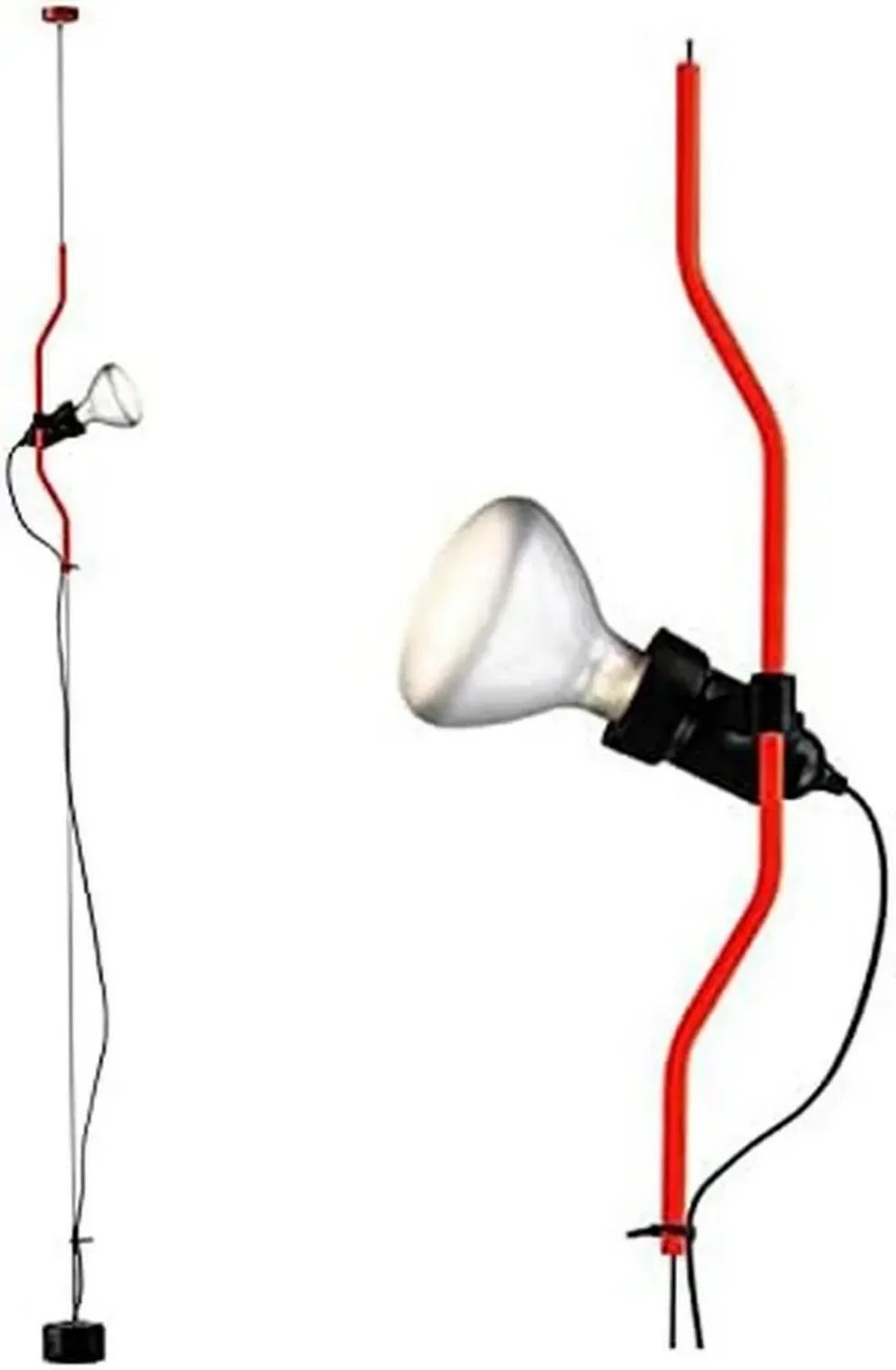 Lampada a Sospensione Parentesi Flos Dimmerabile Rossa
