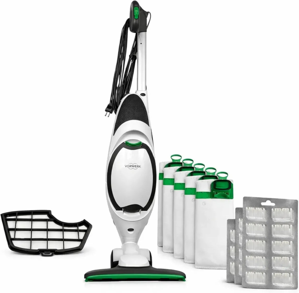 Aspirapolvere FOLLETTO VK150 con Accessori Completi e Alta Efficienza