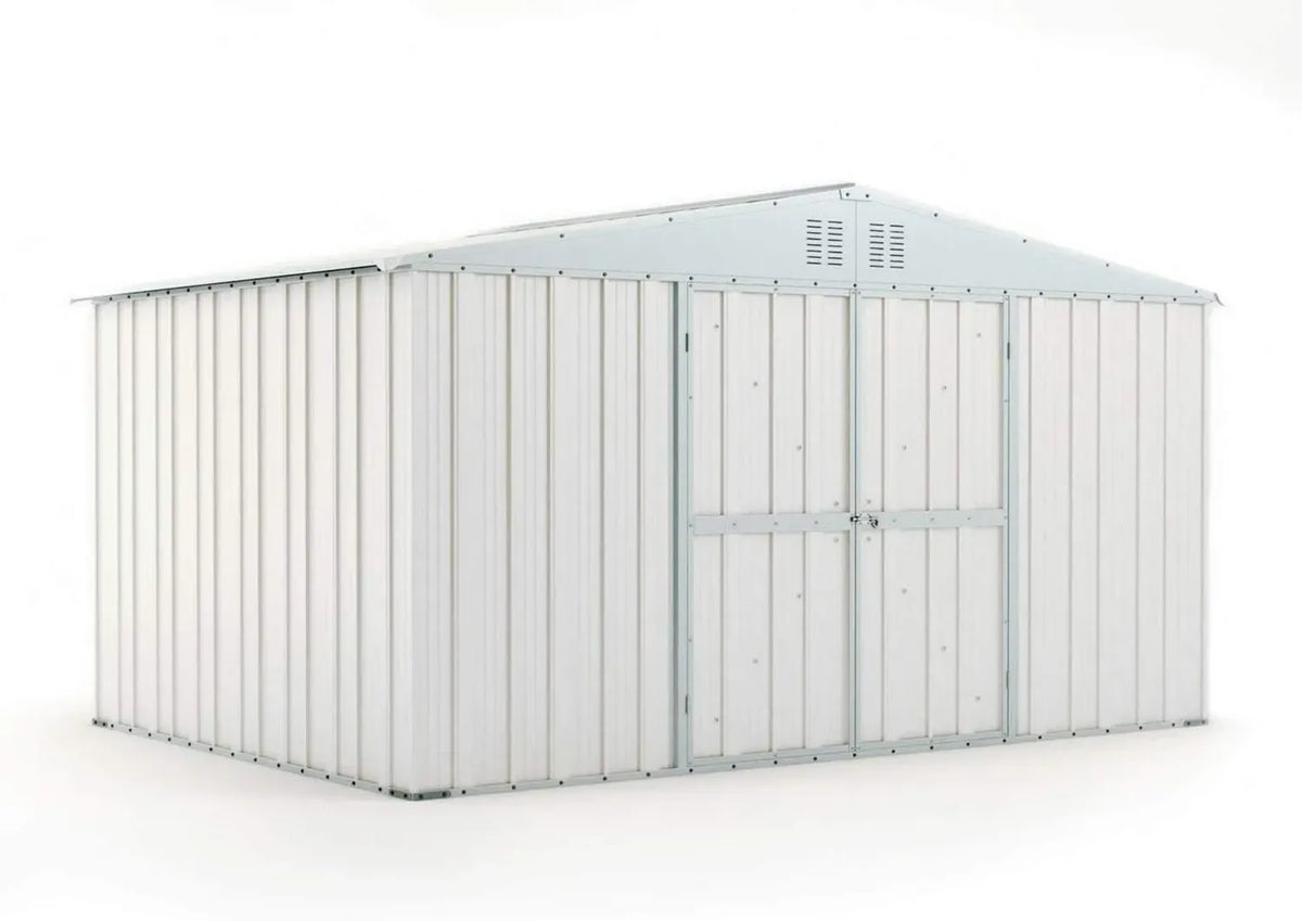 Capanno da Giardino in Lamiera Zincata 4,03x2,69 mh 2,17 m - 149 KG - 10,84 m2 (Bianco)