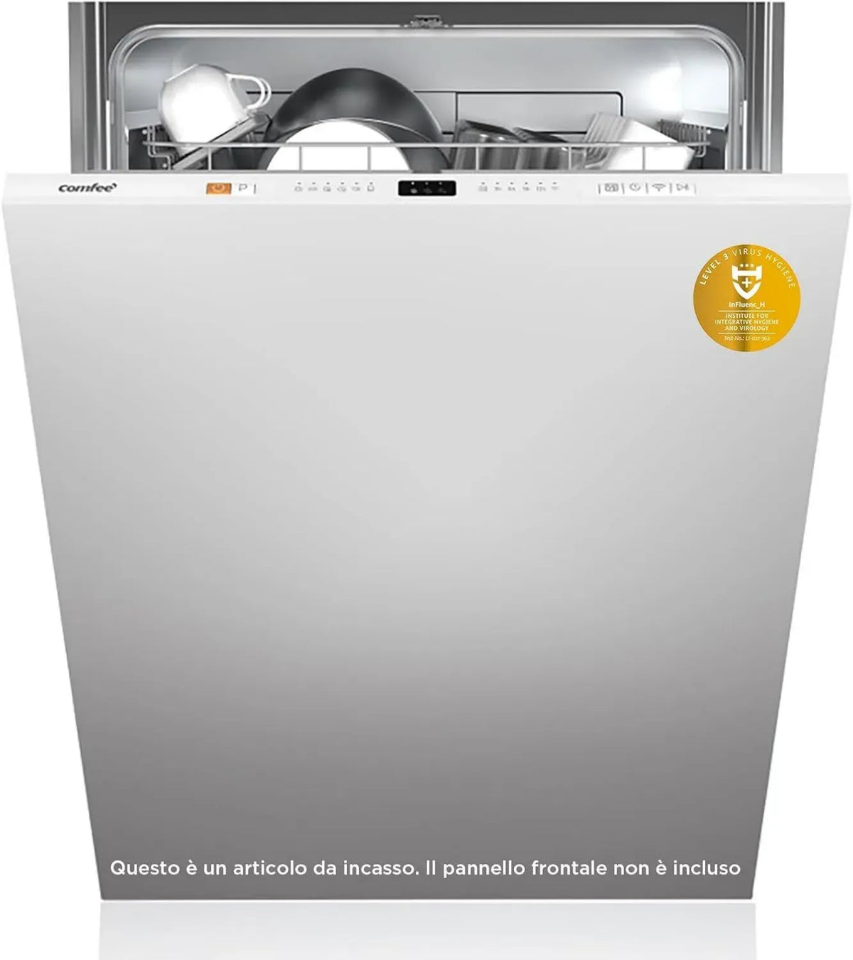 Lavastoviglie Incasso COMFEE' 12 Coperti, 8 Programmi, Avvio Ritardato, Mezzo Carico, Home Connect, Asciugatura Extra - Inox