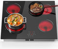 Hobsir Piano Cottura 4 Zone Vetroceramica, 60 CM, 6600 W, Sensore Touch, Zona Flex, 9 Modalit¨¤