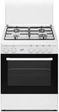 Cucina a Gas 60x60cm con Forno Elettrico e 4 Fuochi, Colore Bianco