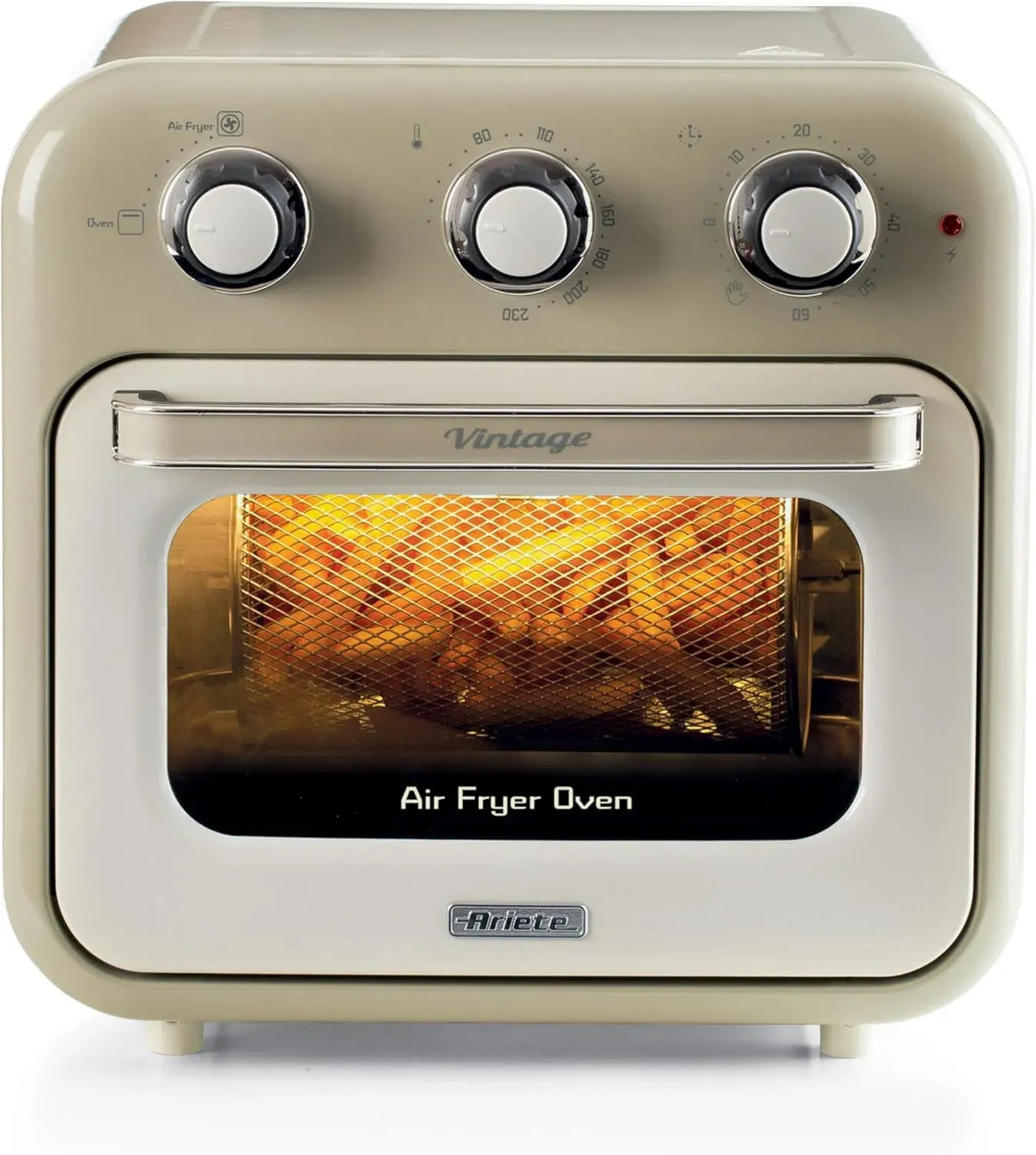 Ariete 4632 Forno ad Aria Vintage, 1400W, 2in1, Capacit¨¤ 16L, Accessori Inclusi, Timer 60 Minuti, Design Beige