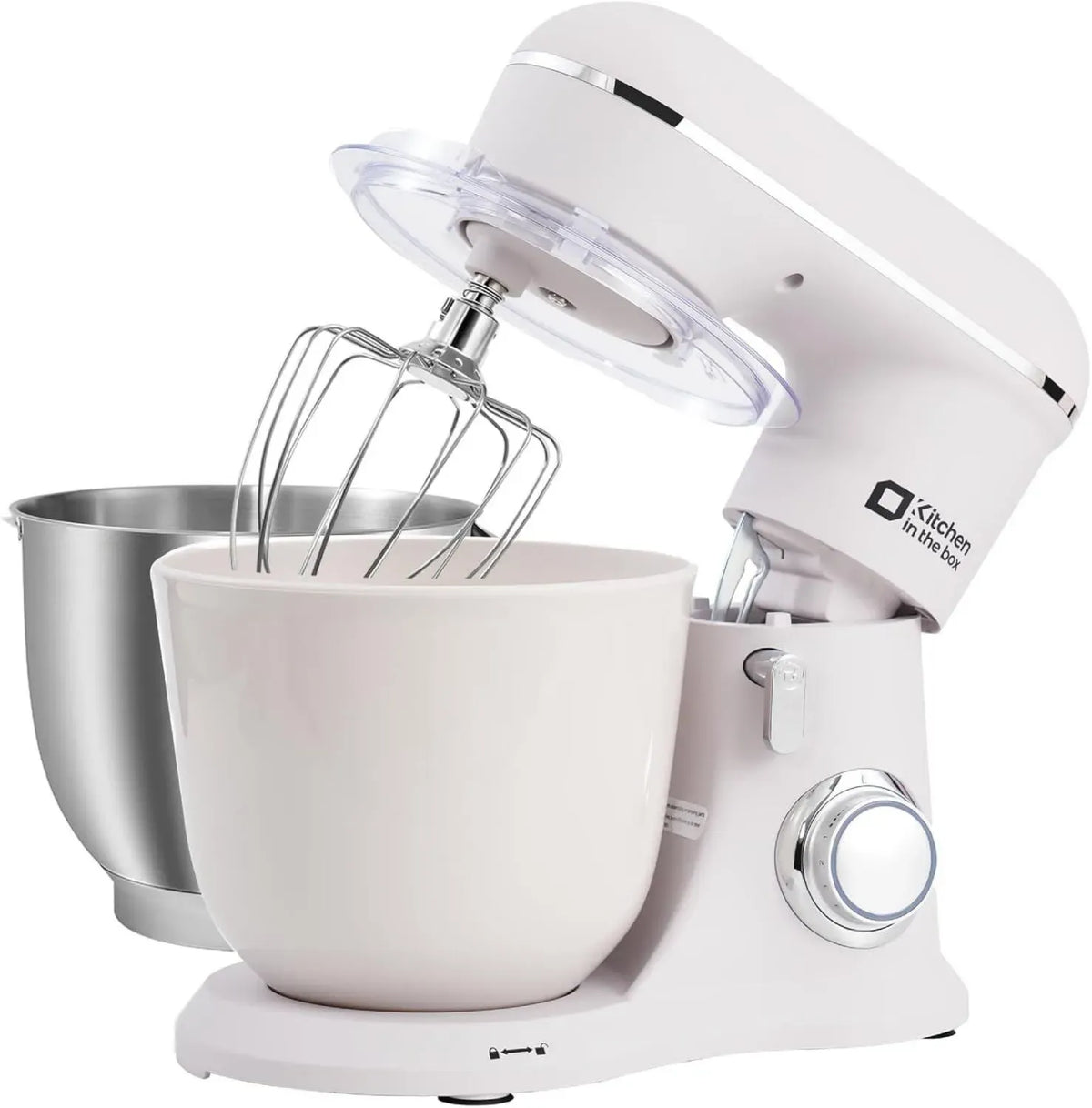Impastatrice Planetaria Professionale, 2 Ciotole 4.5L e 5L, 10 Velocit¨¤, 1300W, Bianco Ghiaccio