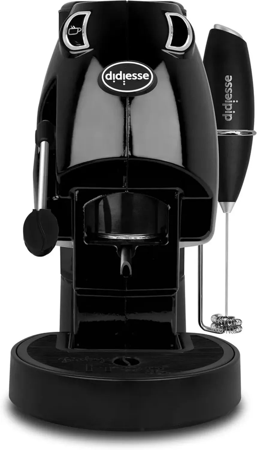 Macchina da Caff¨¨ Didiesse Baby Frog con Montalatte e Portacialde Doppio, Basso Consumo 450W, Distributore Acqua Calda, Colore Nero