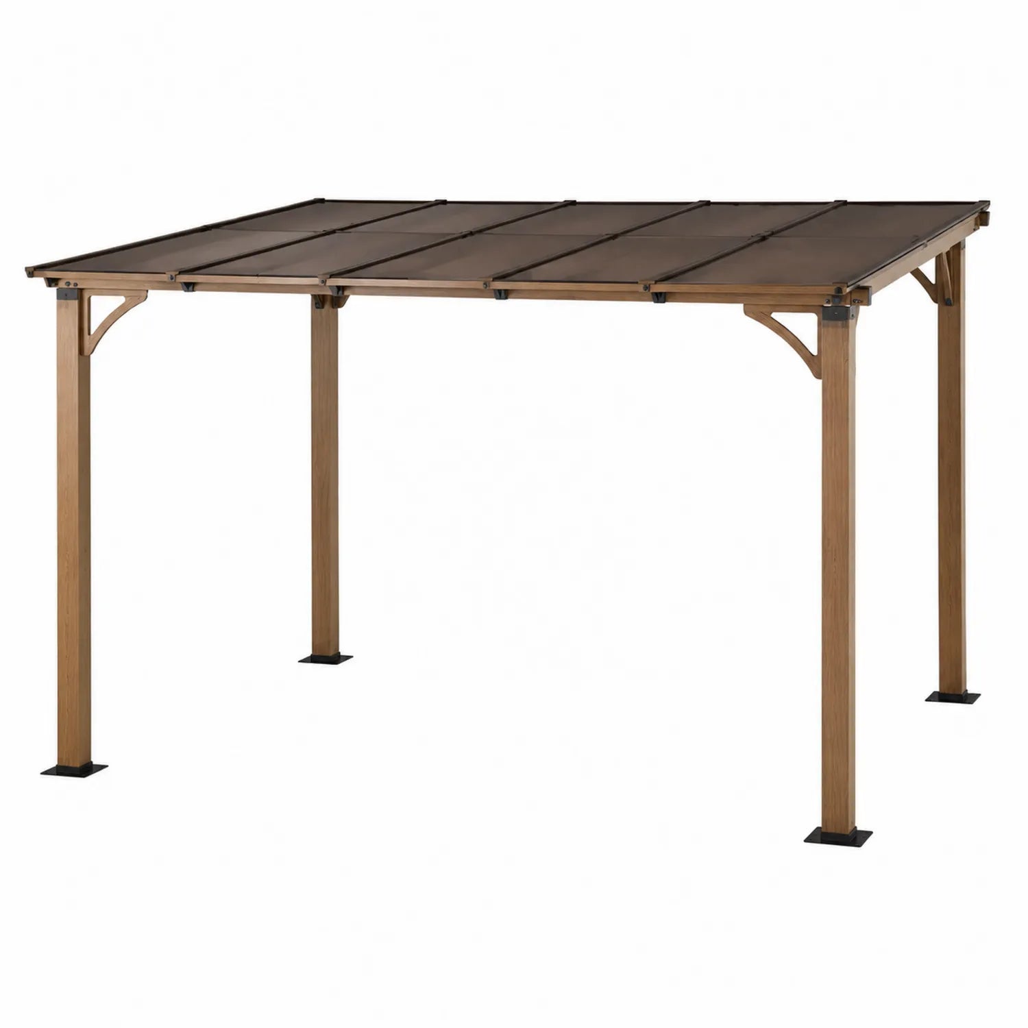 Gazebo in Alluminio e Policarbonato 3x4m Marrone