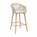 Sgabello da esterno in legno e corda sintetica Beige 105 cm