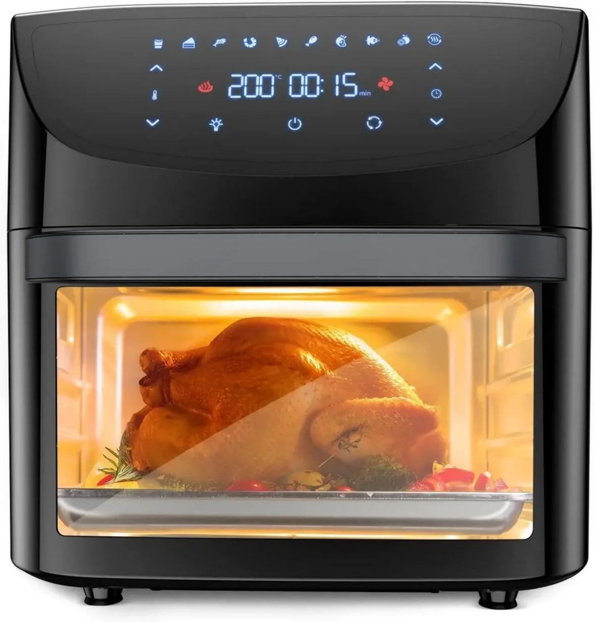 Friggitrice ad Aria Digitale 18L, 1800W con Touchscreen, Multifunzione 10 in 1, Tecnologia Aria Calda 360¡ã, Display LED, Lavabile in Lavastoviglie