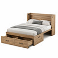 Letto matrimoniale in legno di rovere con cassetti 200x160x100 cm