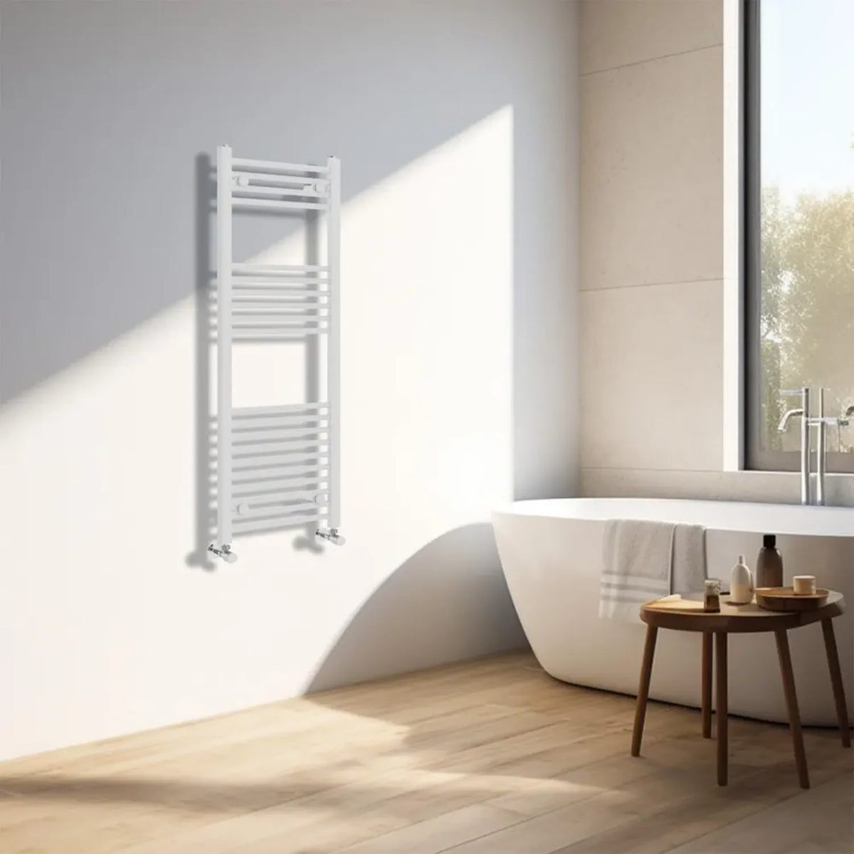 Radiatore Termico Bagno con Porta Asciugamani, Bianco, 1200x400 mm