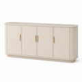 Credenza in MDF con Ante e Maniglie Dorate, 160x40x85 cm