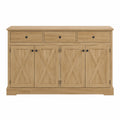 Credenza in Legno di Quercia con 4 Ante e 3 Cassetti