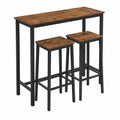 Set Tavolo con 2 Sgabelli in Legno e Metallo