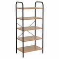 Scaffale libreria 5 ripiani Legno MDF Metallo Nero 160x60x30 cm