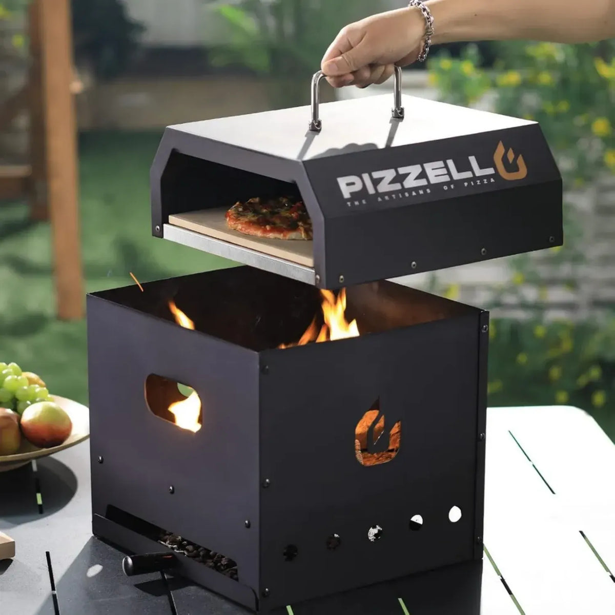 Forno per Pizza a Legna PIZZELLO con Pietra 12', Copertura e Griglia Integrata