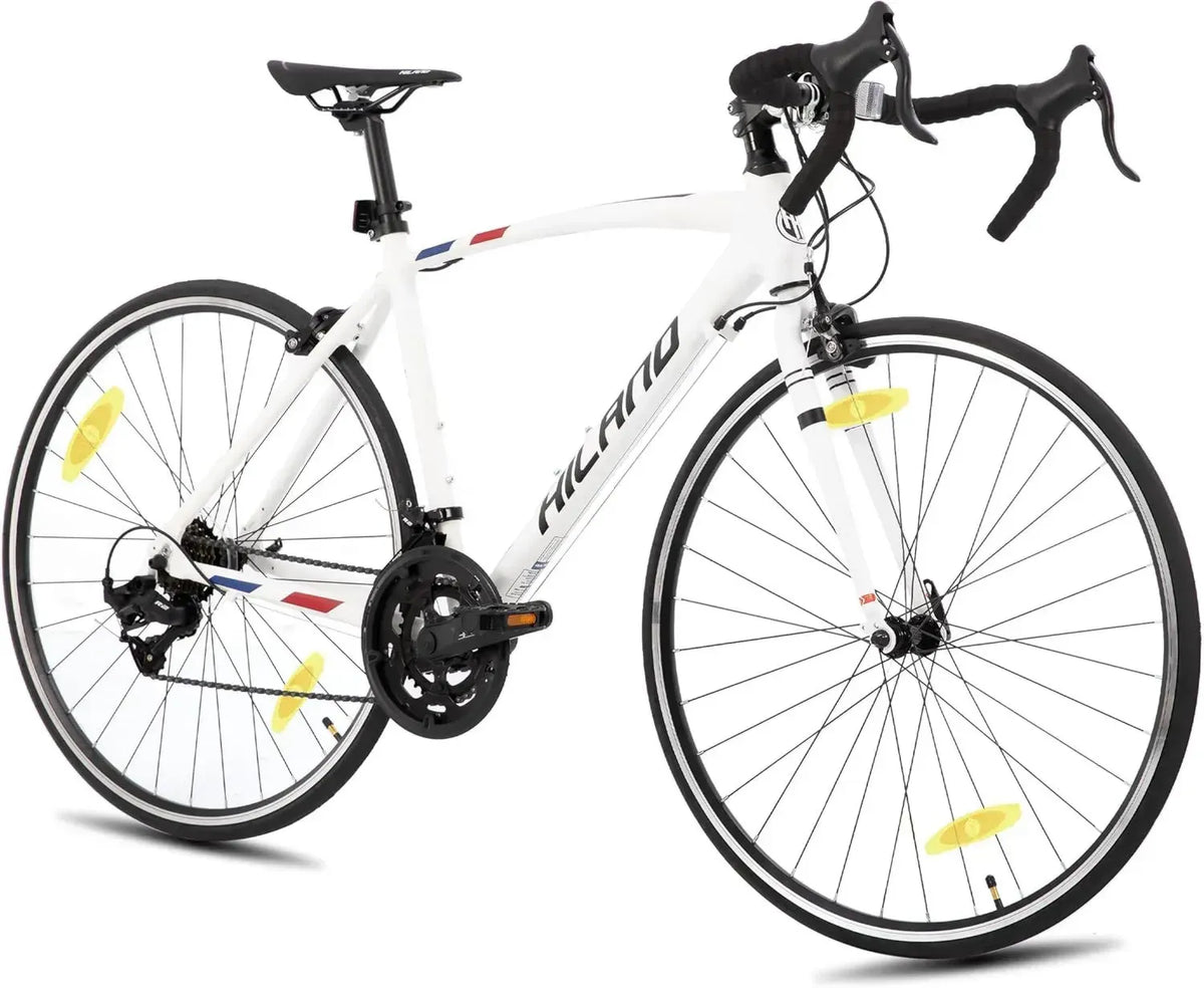 Bicicletta da Corsa 28'' in Alluminio, Unisex, 14 Marce, Freni Anteriori e Posteriori, Taglia S/M/L, Colore Nero/Bianco