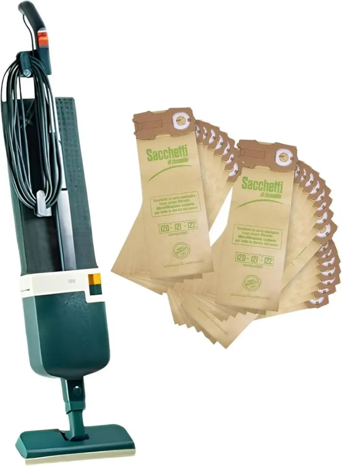 Aspirapolvere Folletto VK120 con Sacchetti Omaggio - Potenza 20kPa, Silenzioso, Leggero 3,35kg e Risparmio Energetico
