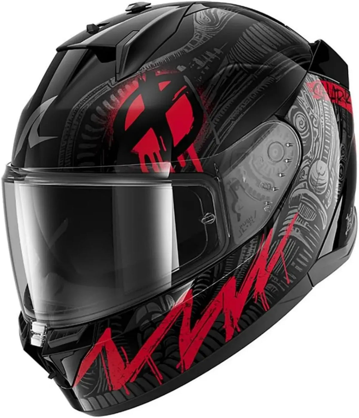 Casco Integrale Moto SHARK D-SKWAL 3 SHIEVER Nero Antracite Rosso, Taglia L