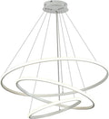 Lampadario LED dimmerabile 3 anelli in acrilico bianco regolabile per interni moderni