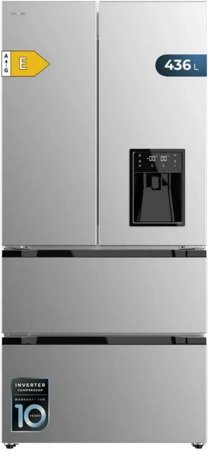 Frigorifero Porta Francese Bolero CoolMarket 436L, Classe E, No Frost, Dispenser Acqua, Inverter Plus