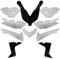 Set carenatura compatibile con Yamaha Xmax 400 2014-2017, 10 pezzi, bianco e nero opaco